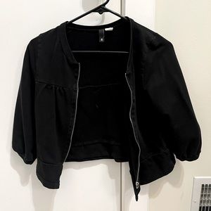 H&M cropped jacket in black